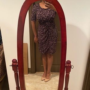 Purple dress with abstract print
